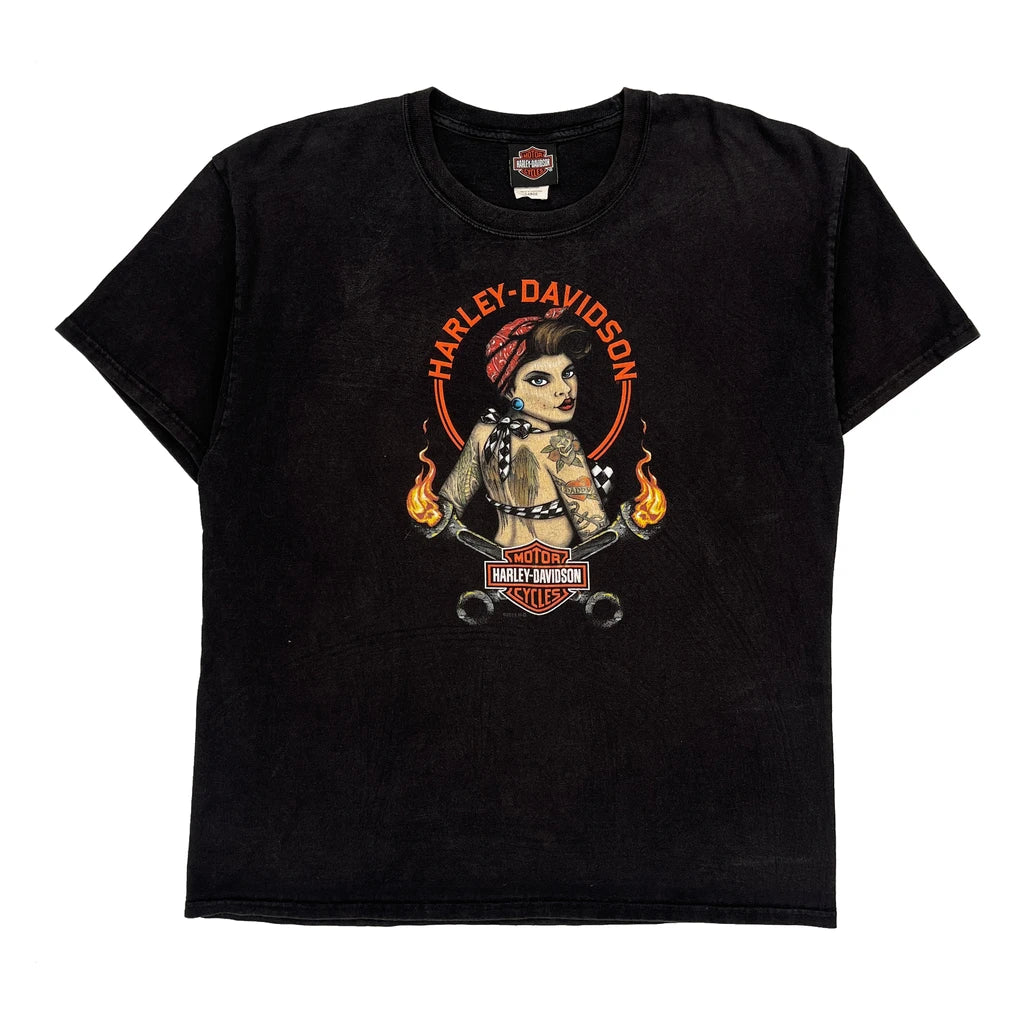 Buckeye Harley-Davidson Harley Davidson Graphic T-Shirt - Large Black Cotton