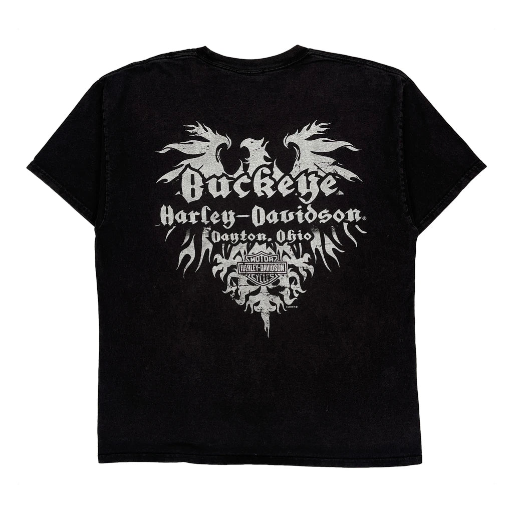 Buckeye Harley-Davidson Harley Davidson Graphic T-Shirt - Large Black Cotton - Image 2
