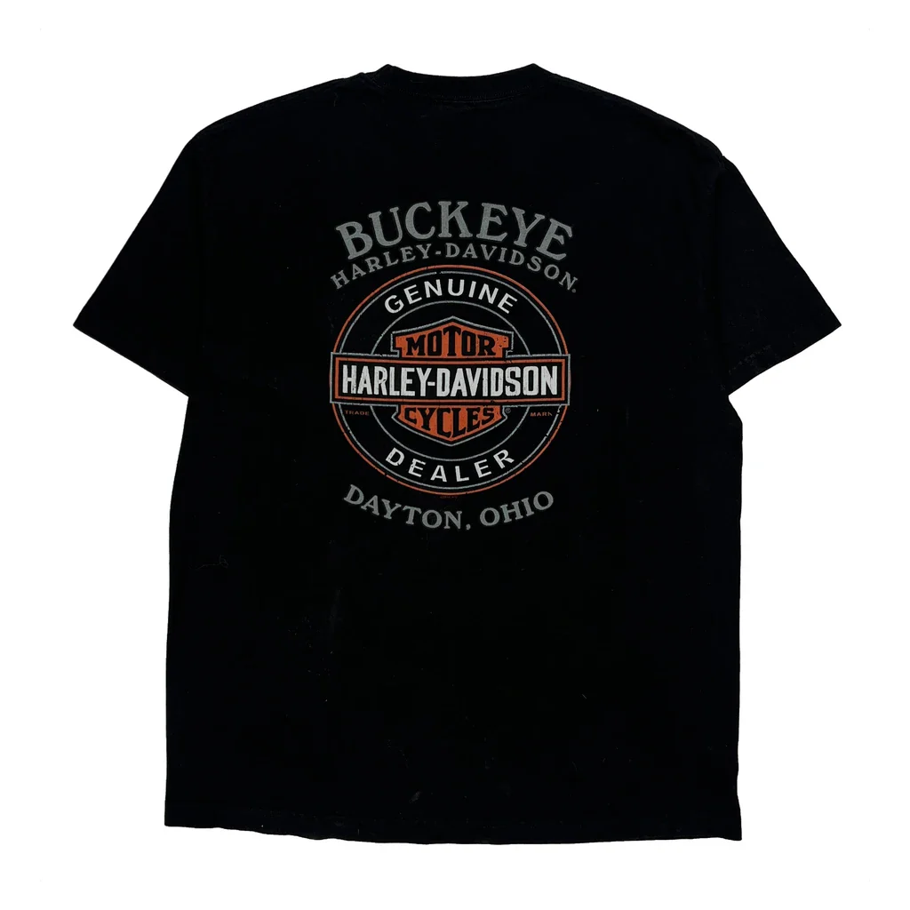Buckeye Harley-Davidson Harley Davidson Graphic T-Shirt - XL Black Cotton - Image 2