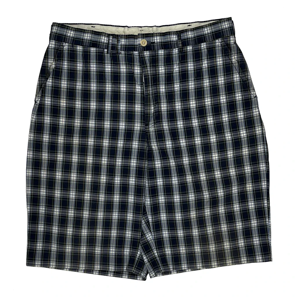 Buckle Back Polo By Ralph Lauren Checked Shorts - 31W 8L Blue Cotton - Image 2