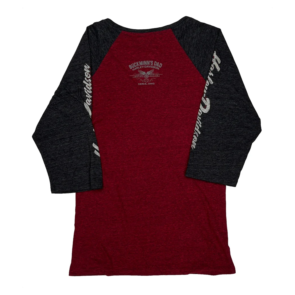 Buckminn'S D&D Harley Davidson Graphic Long Sleeve T-Shirt - 2XL Red Cotton - Image 2