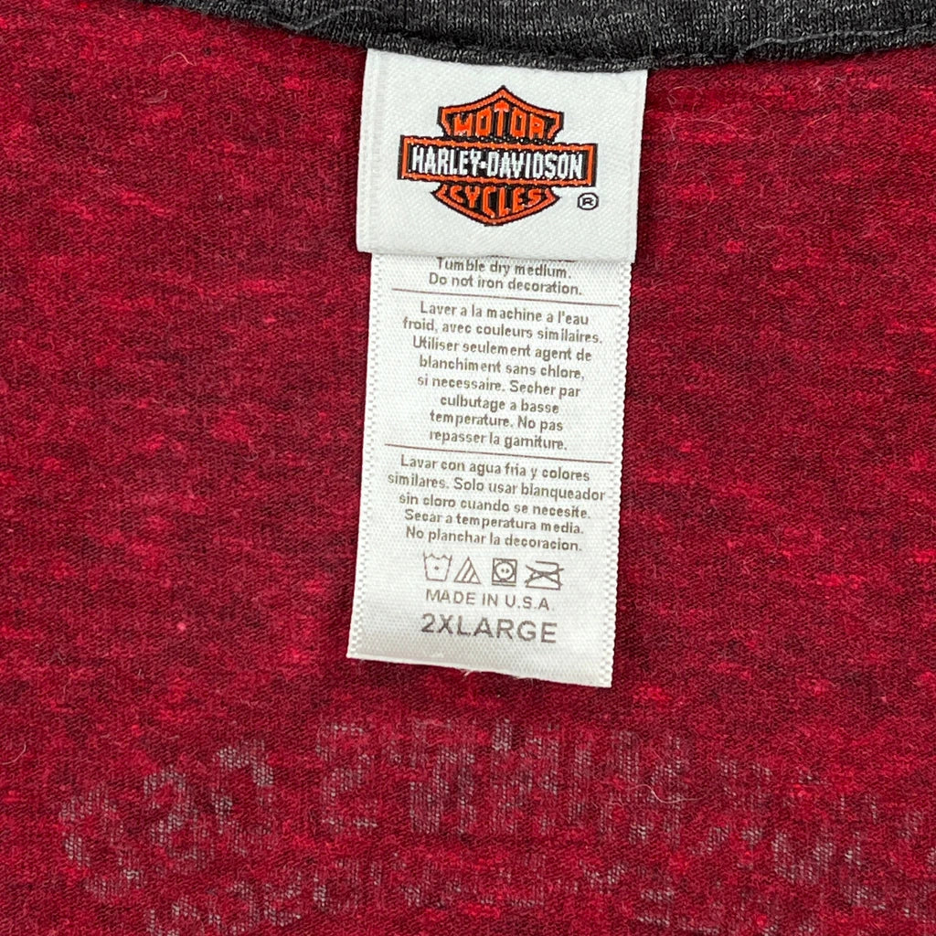 Buckminn'S D&D Harley Davidson Graphic Long Sleeve T-Shirt - 2XL Red Cotton - Image 3