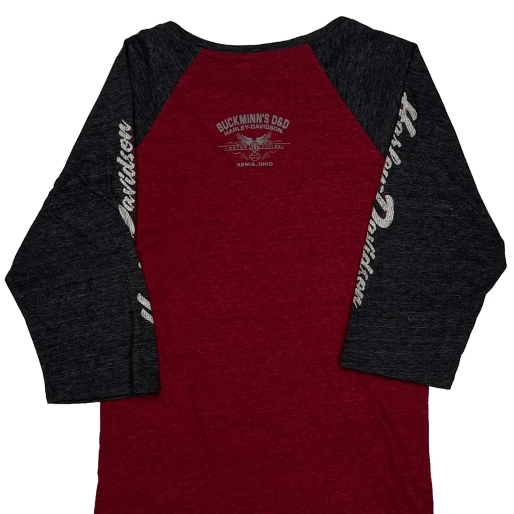Buckminn'S D&D Harley Davidson Graphic Long Sleeve T-Shirt - 2XL Red Cotton - Image 7
