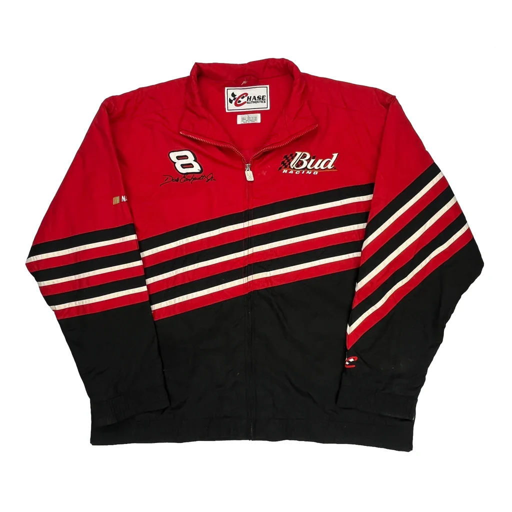 Bud Racing Chase Authentics Nascar Windbreaker - Large Red Nylon