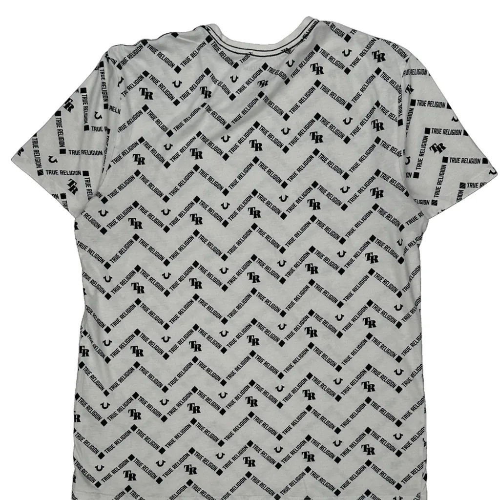 Buddha Brand True Religion Graphic T-Shirt - Small White Cotton - Image 6