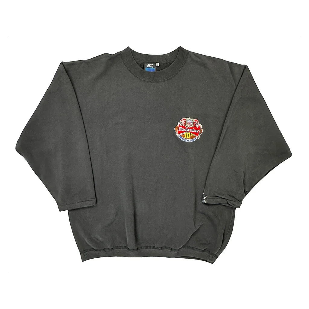 Budweiser Starter One Pound Fleece Sweatshirt - XL Grey Cotton