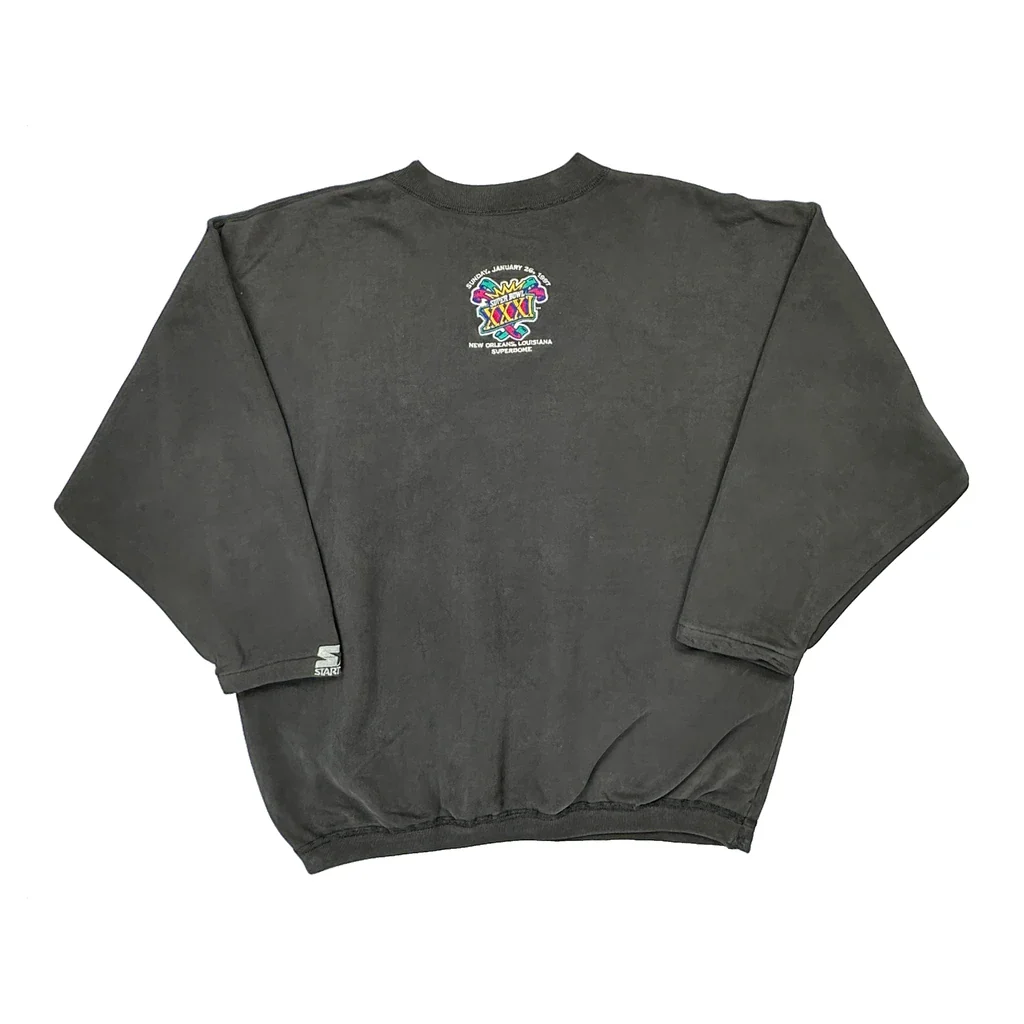 Budweiser Starter One Pound Fleece Sweatshirt - XL Grey Cotton - Image 2