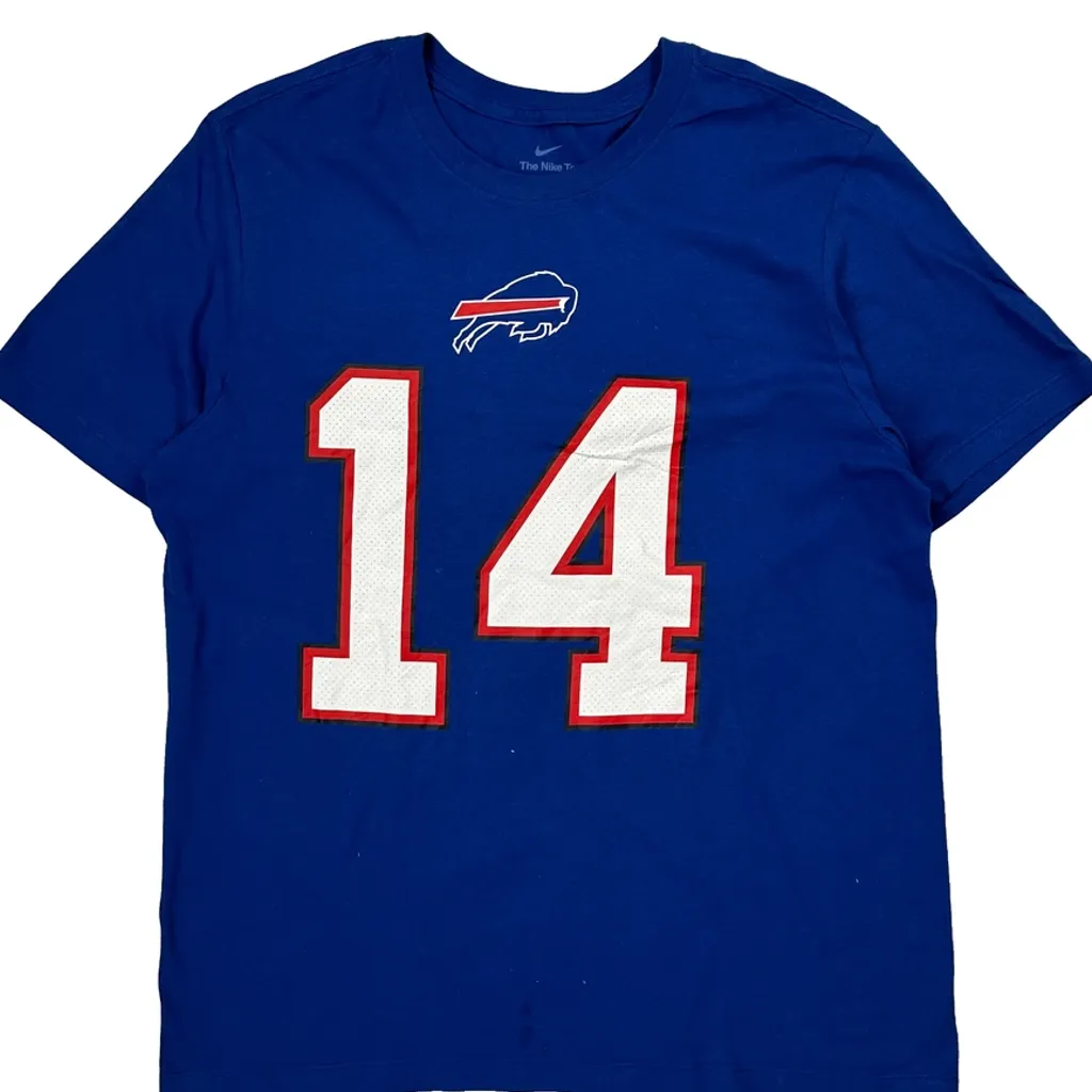 Buffalo Bills Nike Nfl T-Shirt - Large Blue Cotton - Image 5