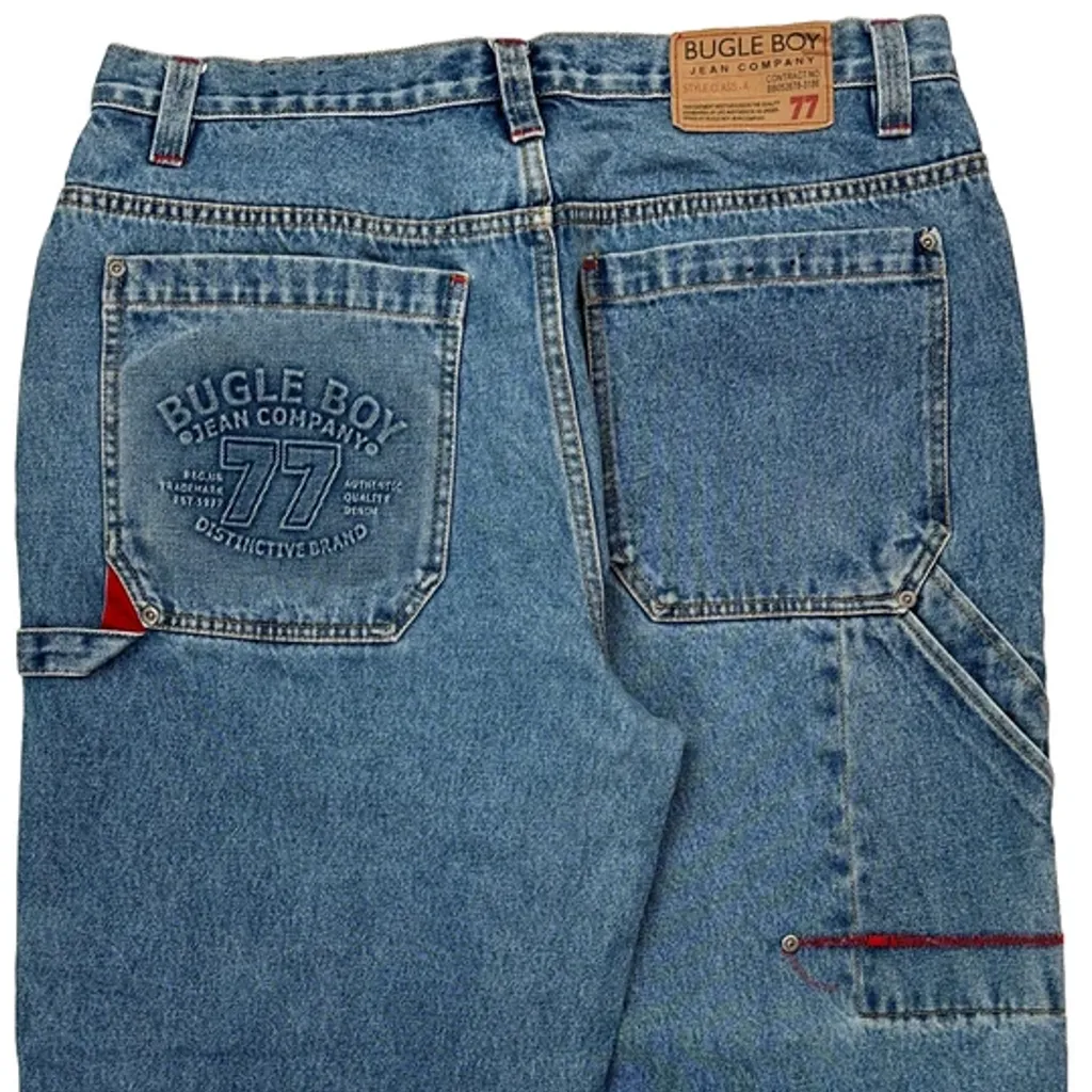 Bugle Boy Carpenter Jeans - 35W 28L Blue Cotton - Image 7