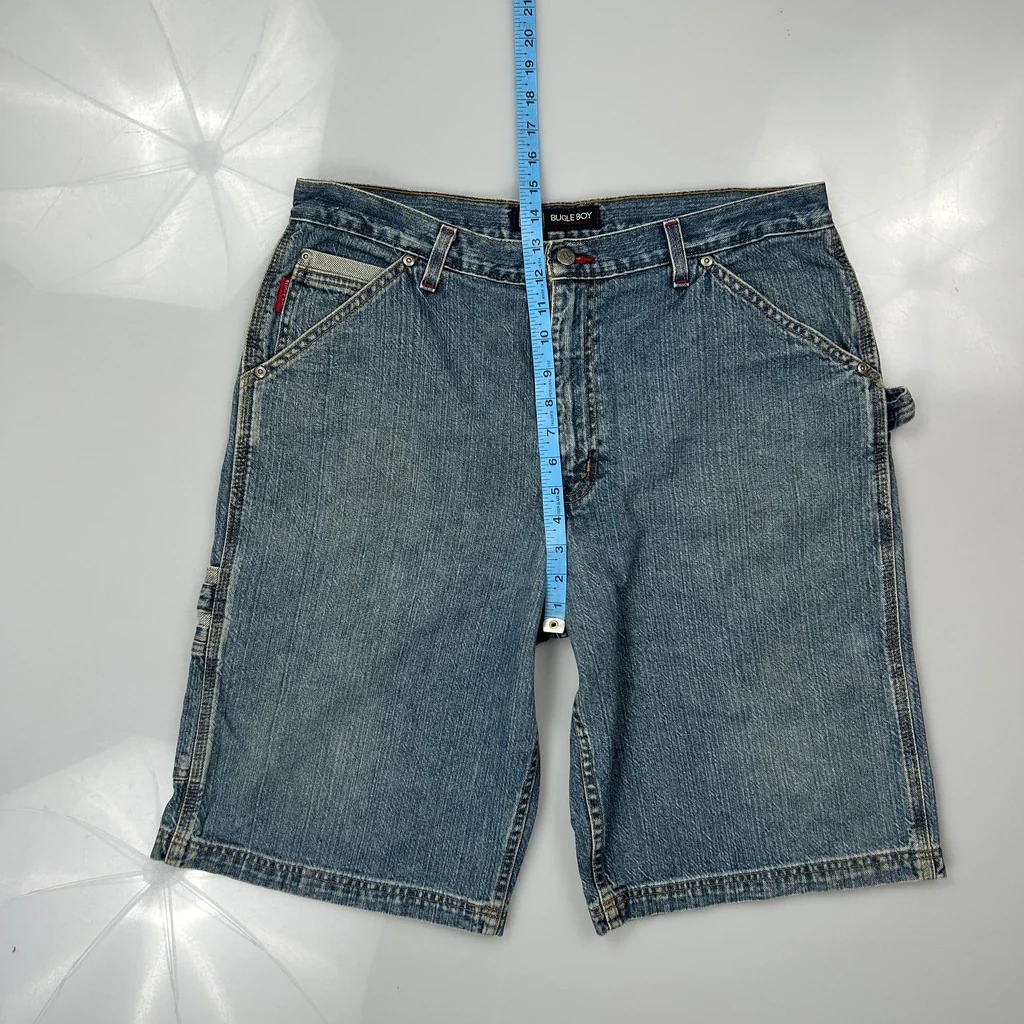 Bugle Boy Denim Shorts - 34W 12L Blue Denim - Image 4