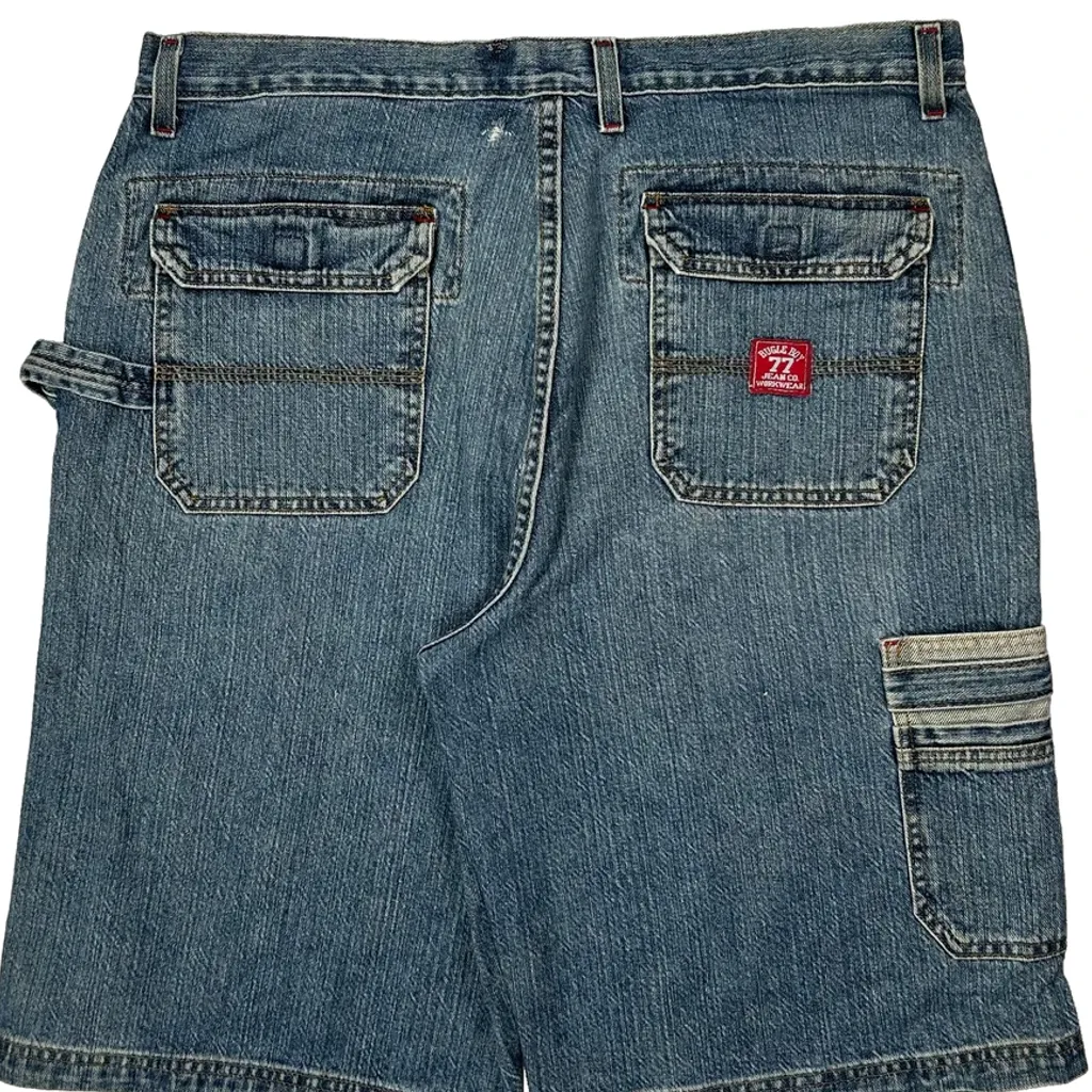 Bugle Boy Denim Shorts - 34W 12L Blue Denim - Image 7