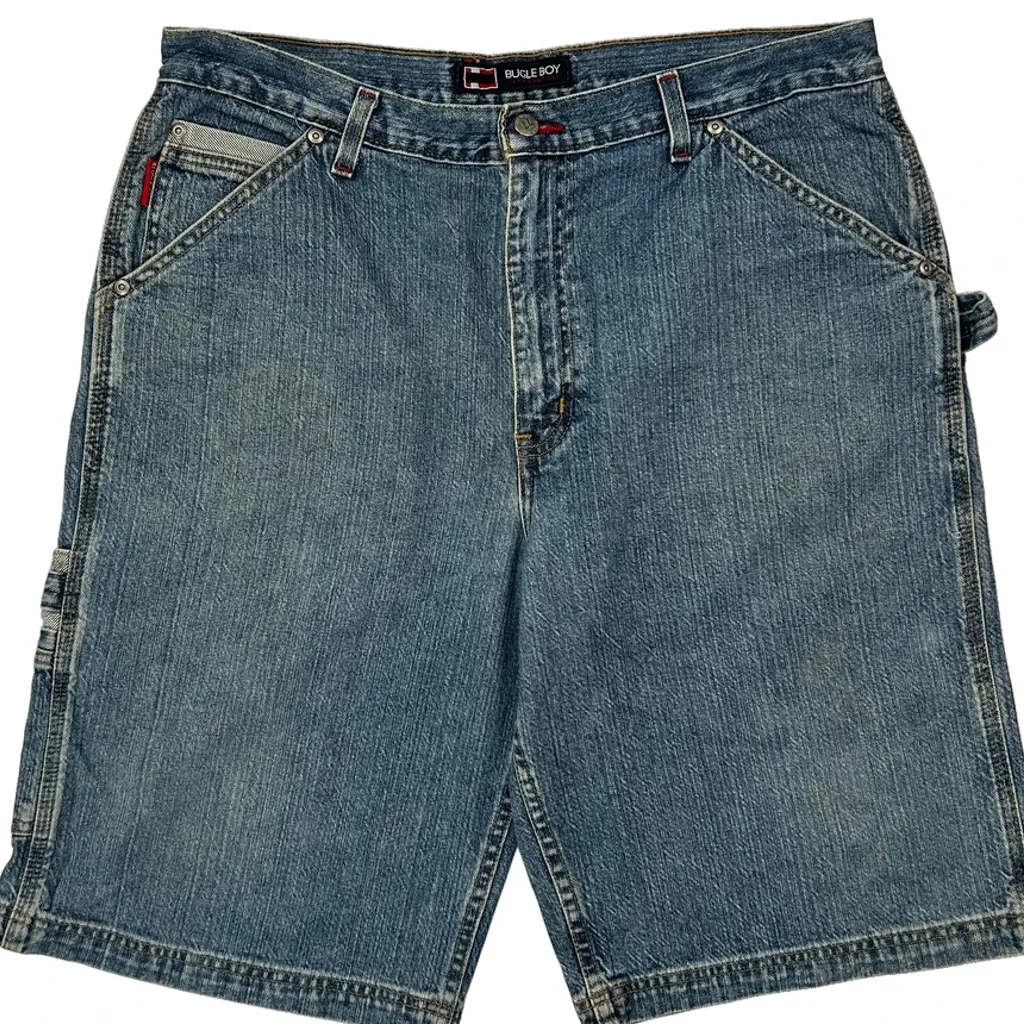 Bugle Boy Denim Shorts - 34W 12L Blue Denim - Image 9