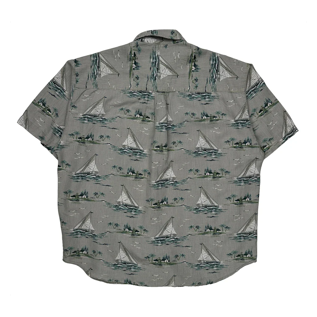Bugle Boy Hawaiian Shirt - 2XL Grey Cotton - Image 2