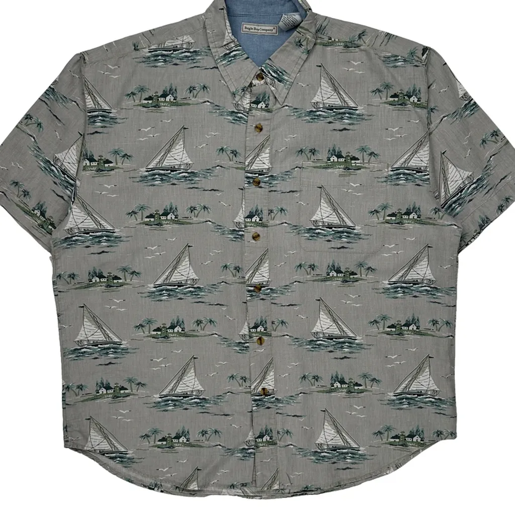 Bugle Boy Hawaiian Shirt - 2XL Grey Cotton - Image 4