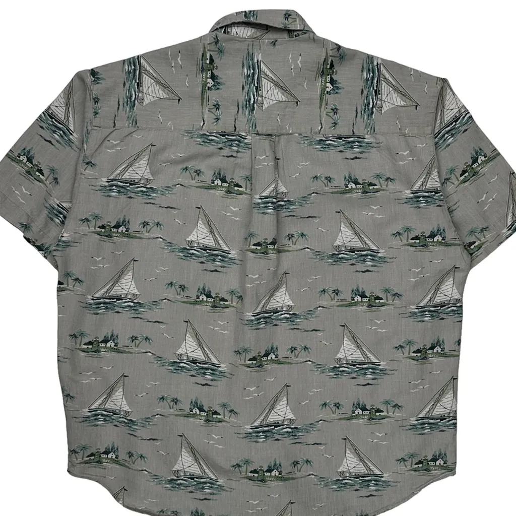 Bugle Boy Hawaiian Shirt - 2XL Grey Cotton - Image 7