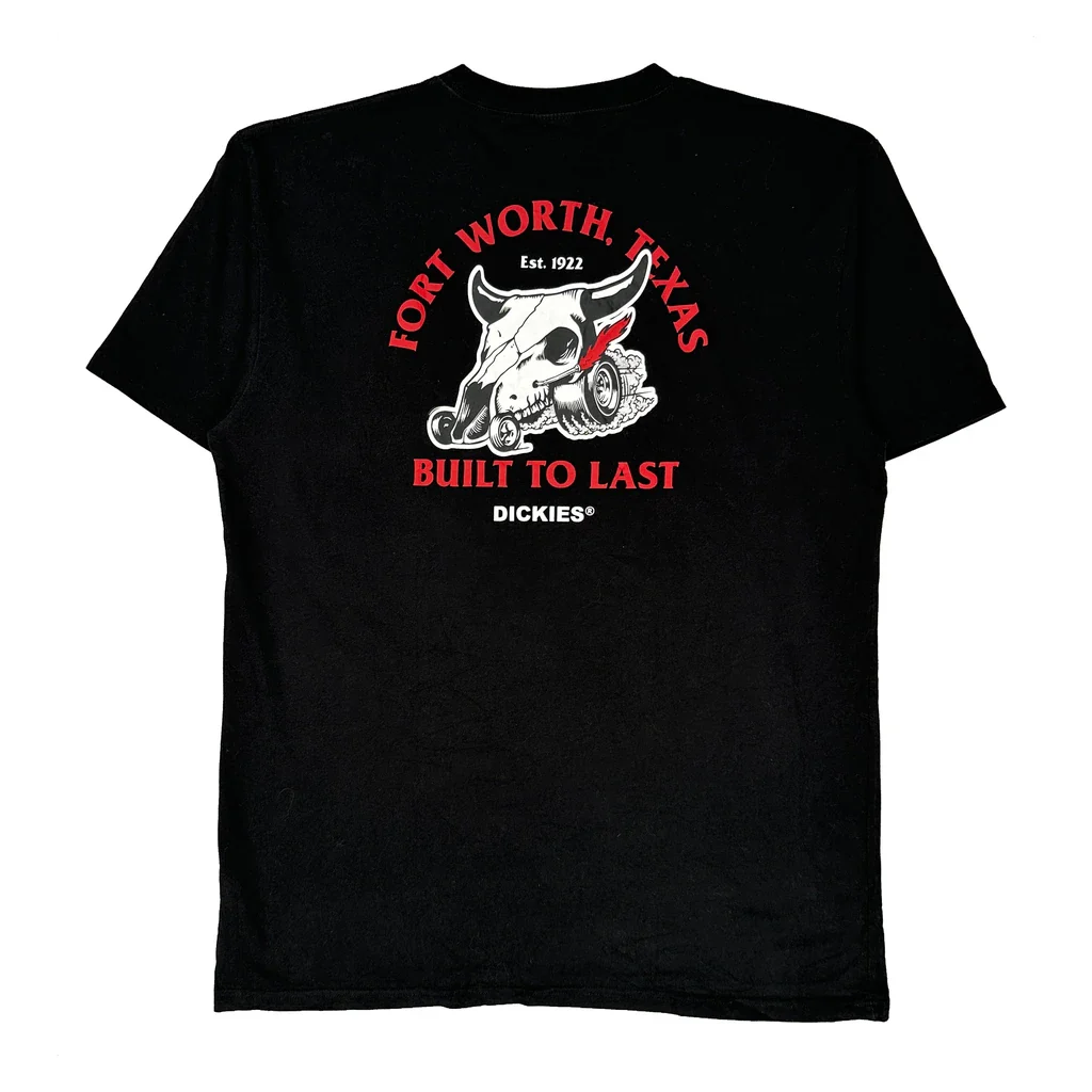 Built To Last Dickies Graphic T-Shirt - XL Black Cotton - Image 2