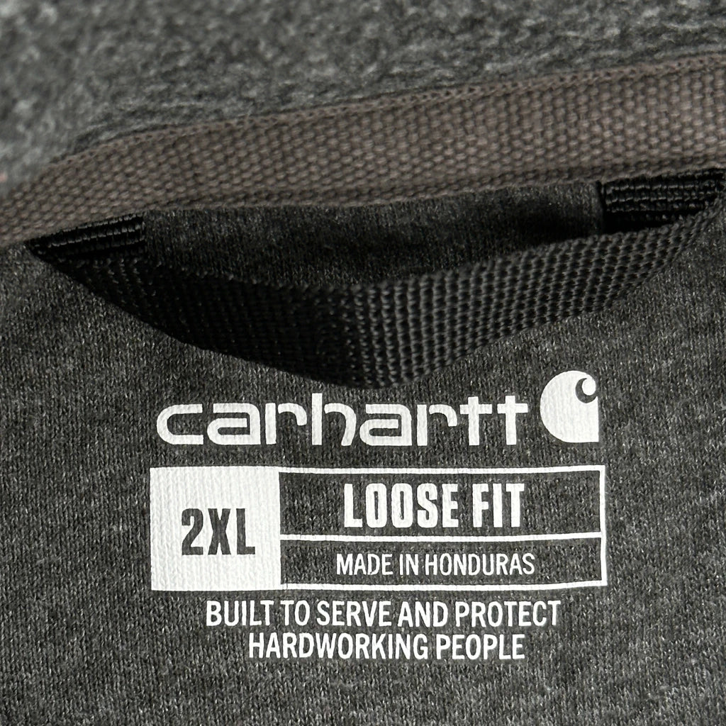 Built To Serve And Protect Hardworking People Carhartt Hoodie - 2XL Grey Cotton Blend - Image 3