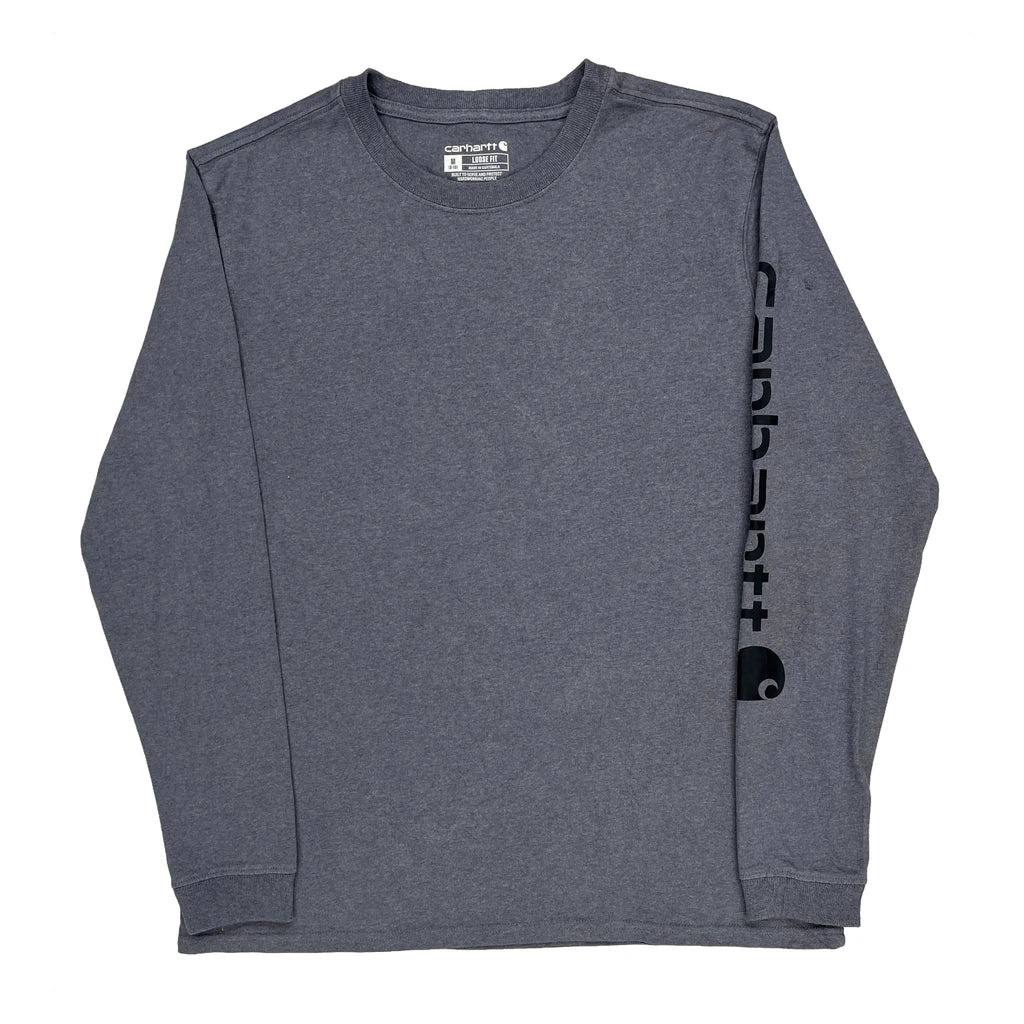 Built To Serve And Protect Hardworking People Carhartt Long Sleeve T-Shirt - Medium Gray Cotton