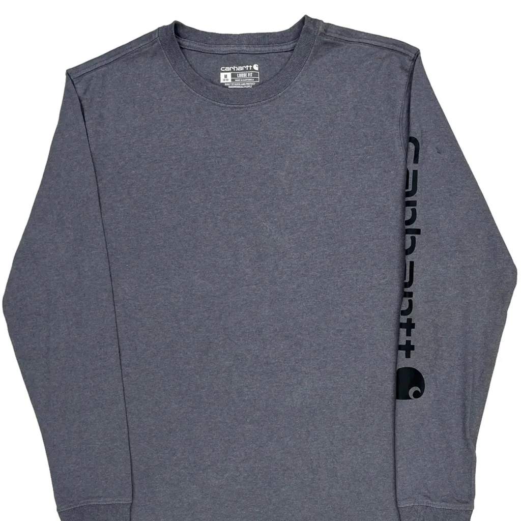 Built To Serve And Protect Hardworking People Carhartt Long Sleeve T-Shirt - Medium Gray Cotton - Image 4