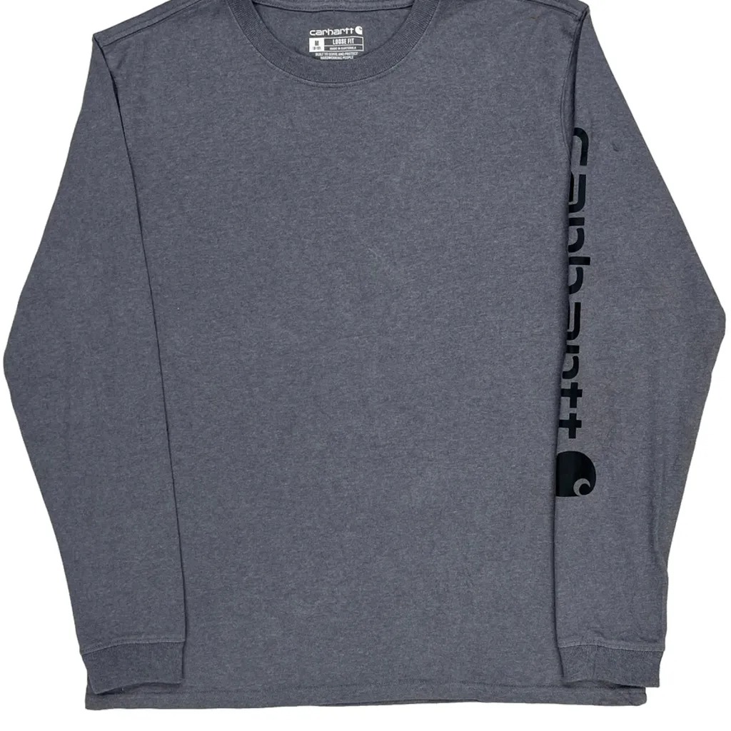 Built To Serve And Protect Hardworking People Carhartt Long Sleeve T-Shirt - Medium Gray Cotton - Image 5