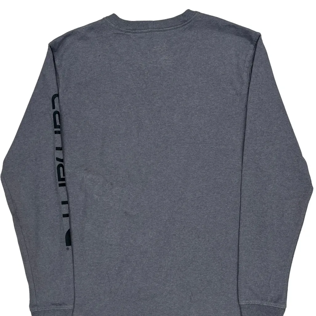 Built To Serve And Protect Hardworking People Carhartt Long Sleeve T-Shirt - Medium Gray Cotton - Image 6