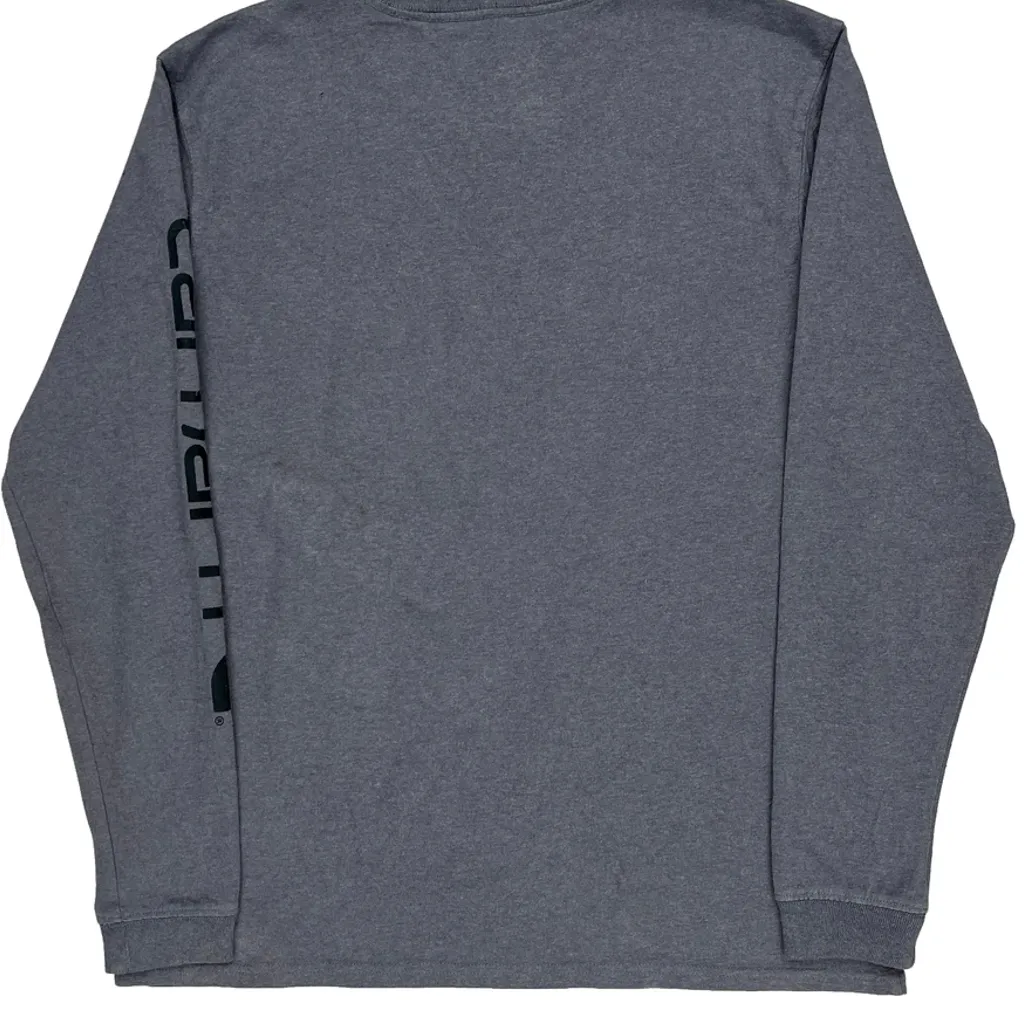 Built To Serve And Protect Hardworking People Carhartt Long Sleeve T-Shirt - Medium Gray Cotton - Image 7
