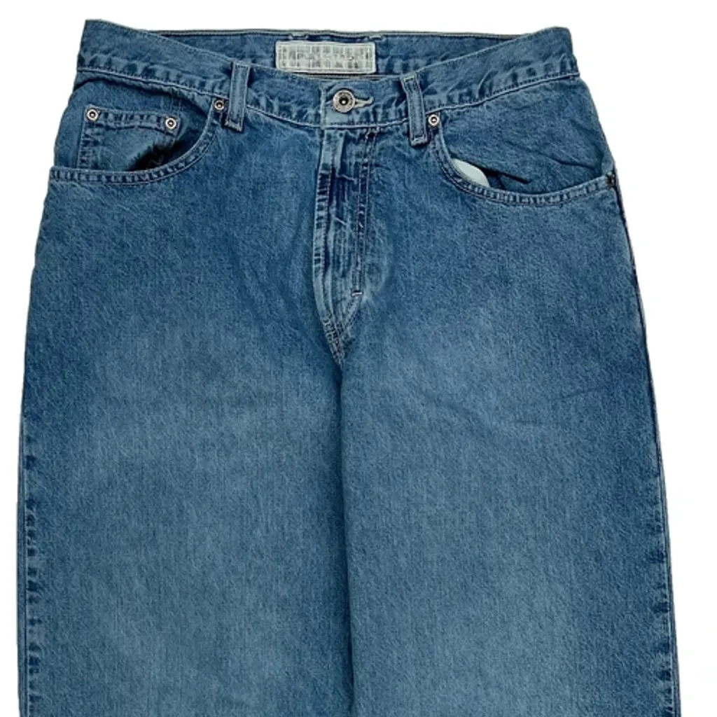 Bull Head Wide Leg Jeans - 29W 30L Blue Cotton - Image 10