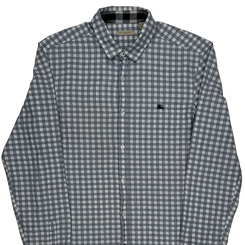 Burberry Brit Checked Shirt - Medium Blue Cotton - Image 4