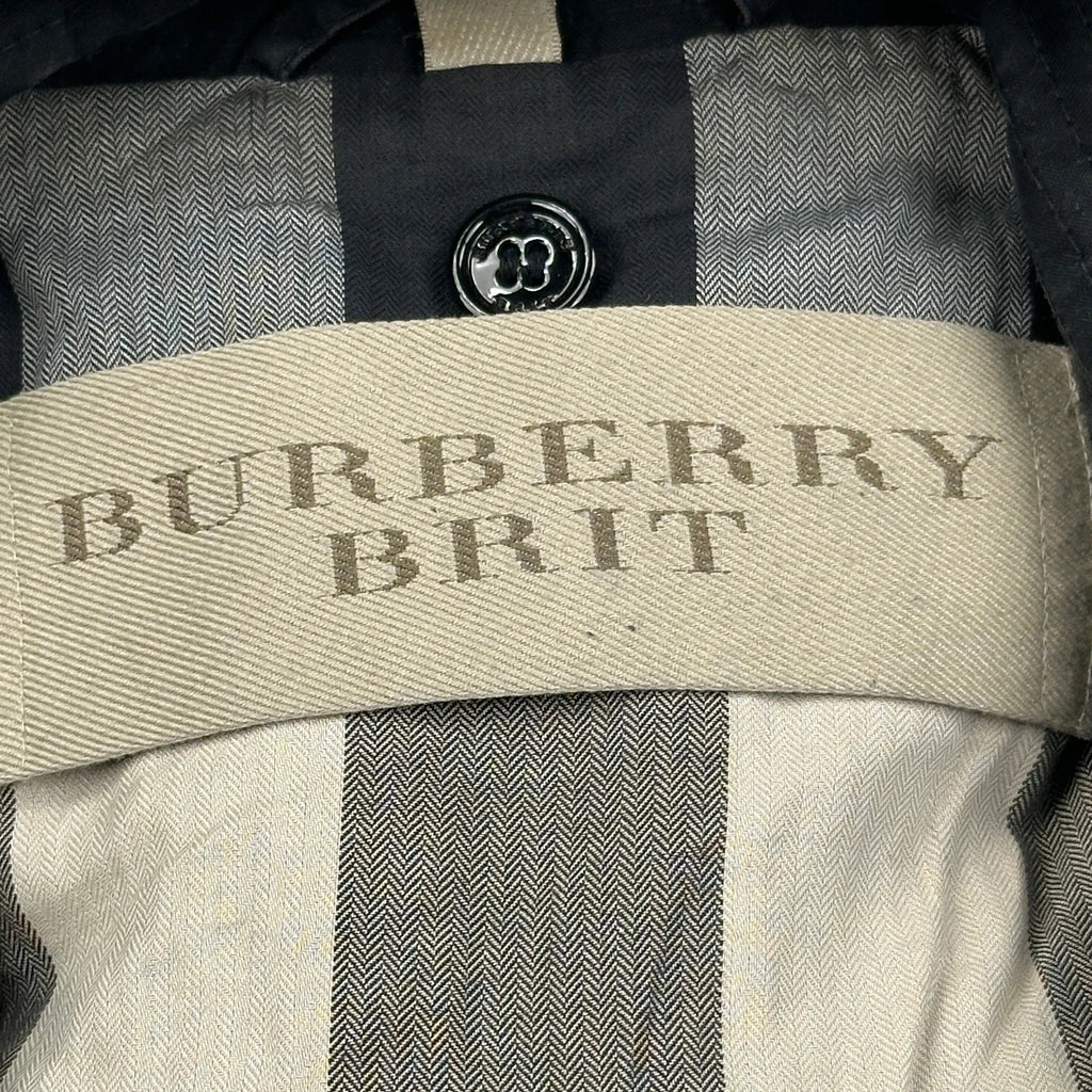 Burberry Brit Double Breasted Trench Coat - Small Black Cotton - Image 4