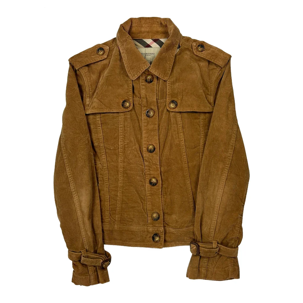 Burberry Military Style Cord Jacket - Small Brown Corduroy