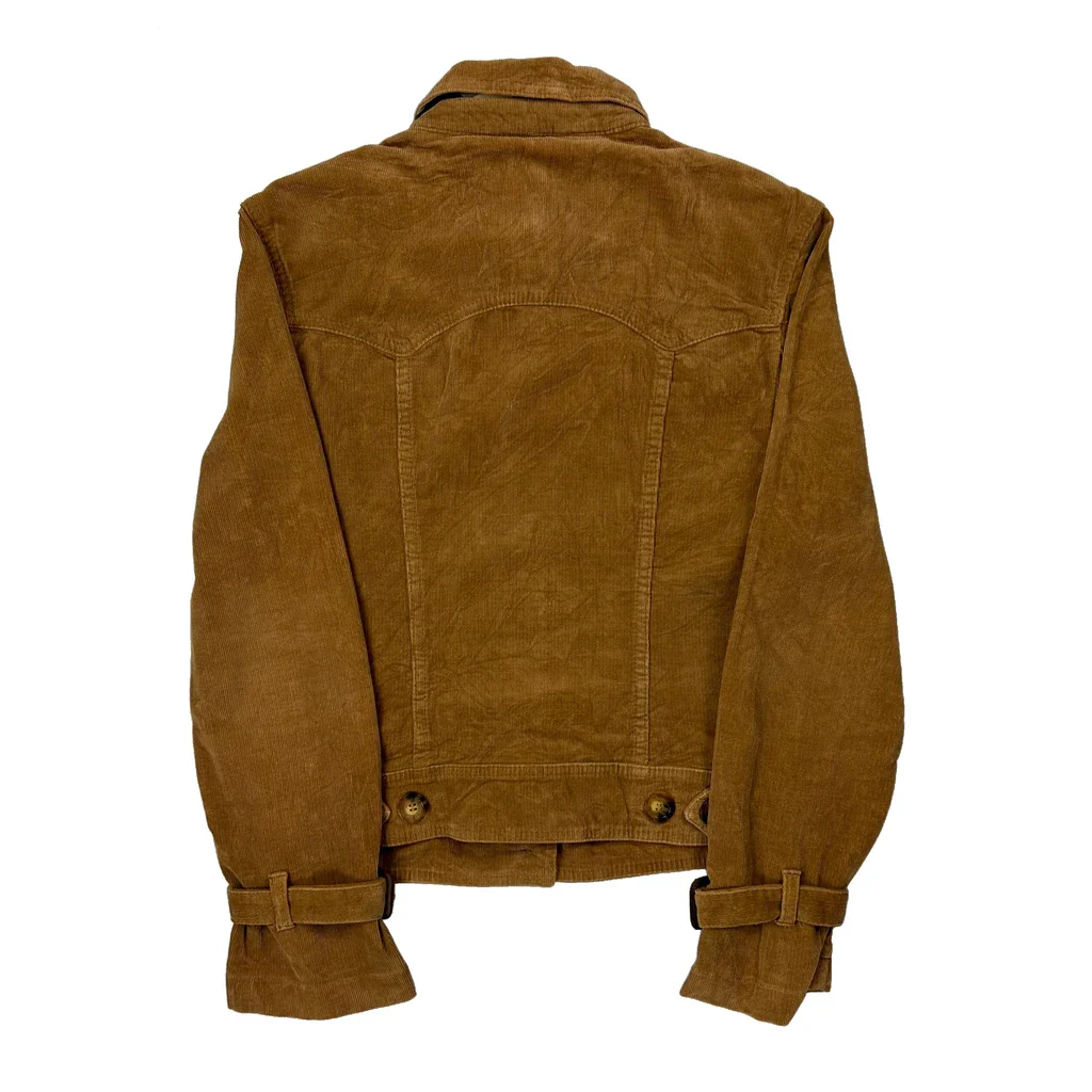 Burberry Military Style Cord Jacket - Small Brown Corduroy - Image 2