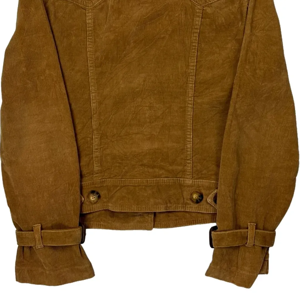 Burberry Military Style Cord Jacket - Small Brown Corduroy - Image 6