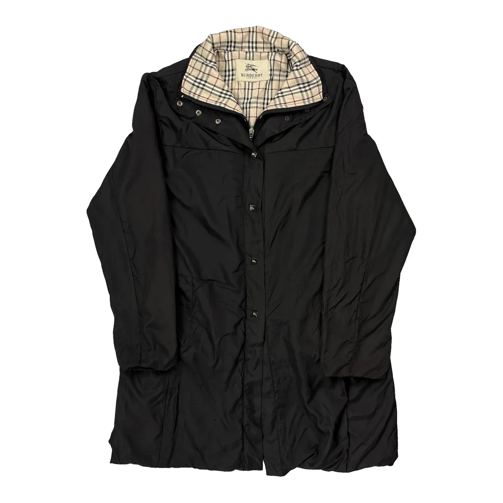 Burberry Checked Jacket - Large Black Polyester
