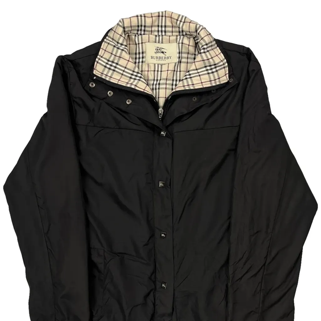 Burberry Checked Jacket - Large Black Polyester - Image 6
