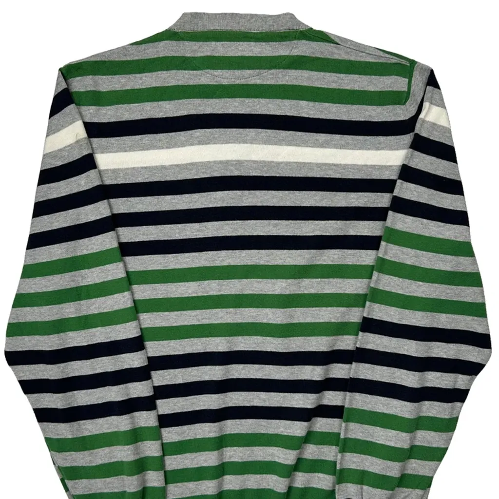 Burberry London Striped Long Sleeve T-Shirt - Small Green Cotton - Image 7