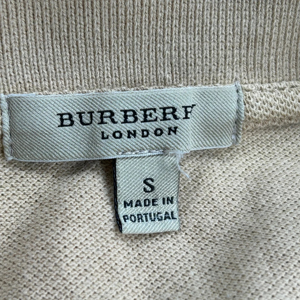 Burberry London Polo Shirt - Small Beige Cotton - Image 3