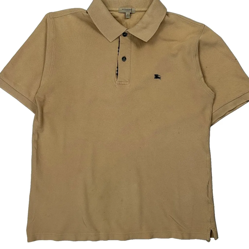 Burberry London Polo Shirt - Small Beige Cotton - Image 5