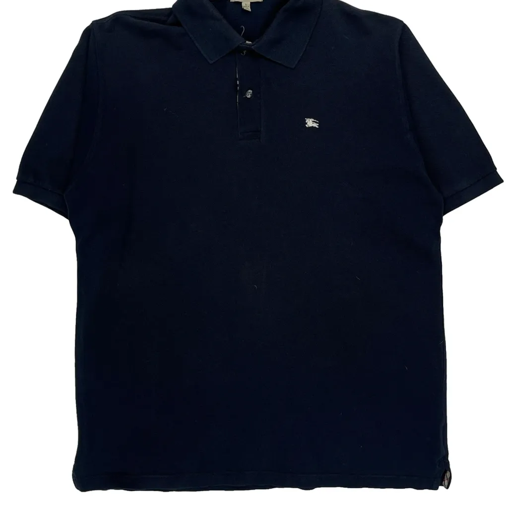 Burberry London Polo Shirt - Large Navy Cotton - Image 4