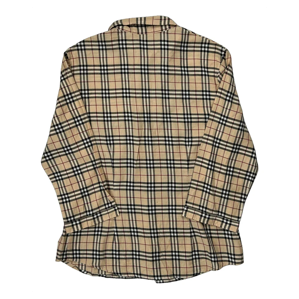 Burberry London Nova Checked Shirt - Small Beige Cotton - Image 2