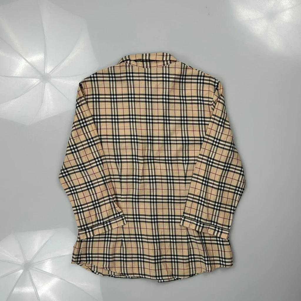 Burberry London Nova Checked Shirt - Small Beige Cotton - Image 3