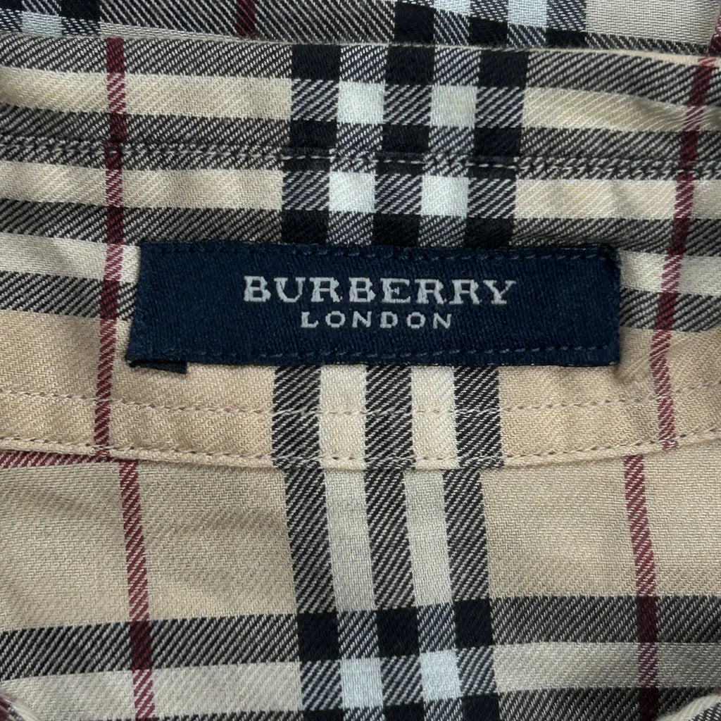 Burberry London Nova Checked Shirt - Small Beige Cotton - Image 5