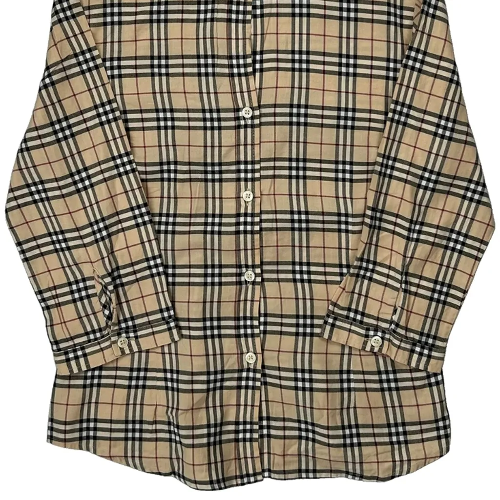 Burberry London Nova Checked Shirt - Small Beige Cotton - Image 6