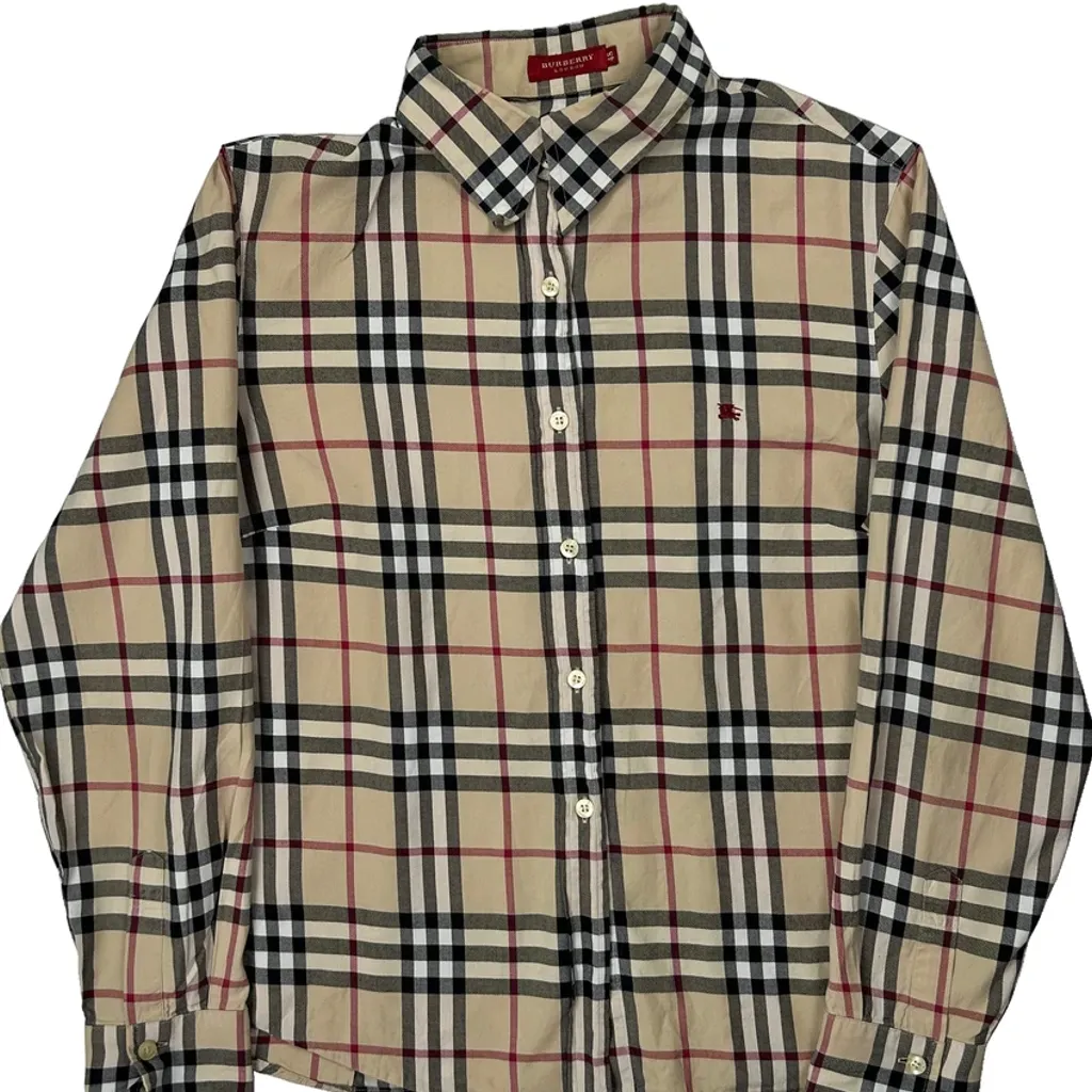 Burberry London Nova Checked Shirt - XL Beige Cotton - Image 4