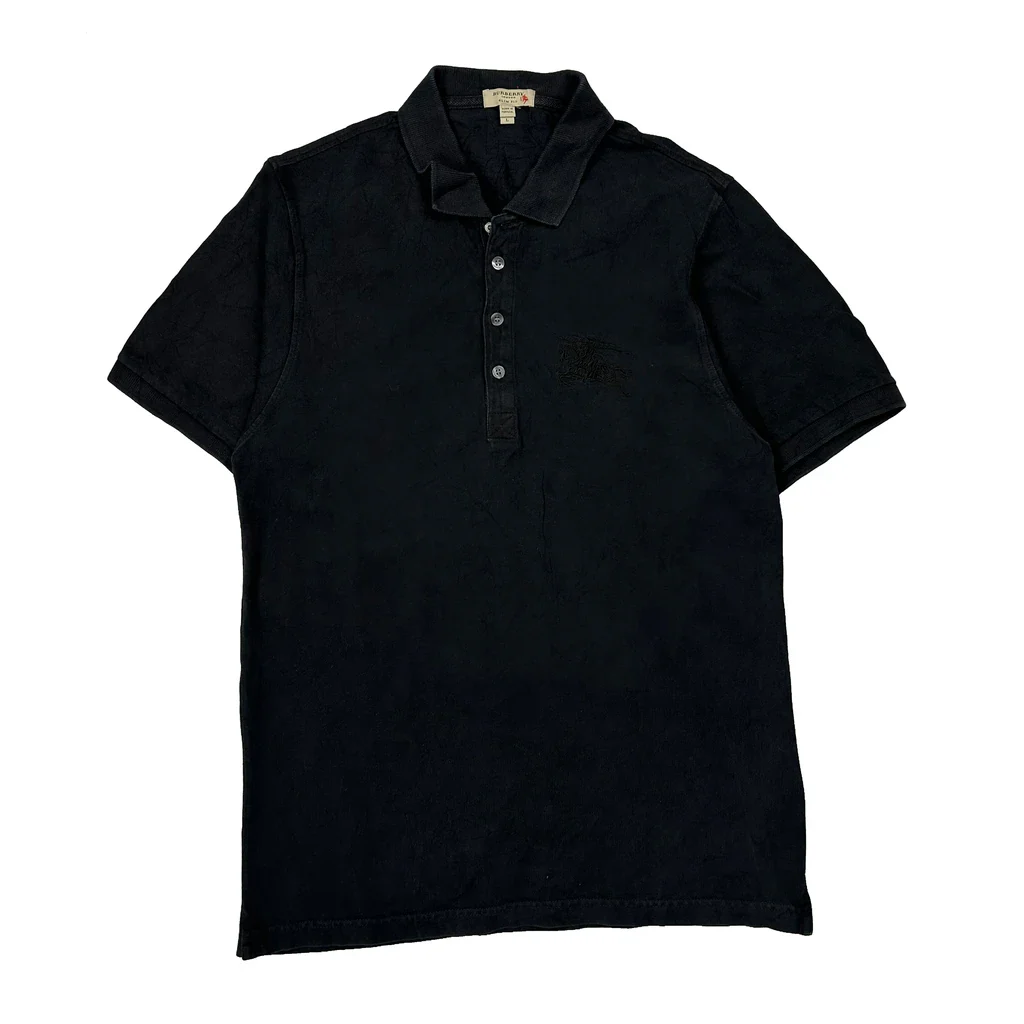 Burberry Slim Fit Polo Shirt - Large Black Cotton