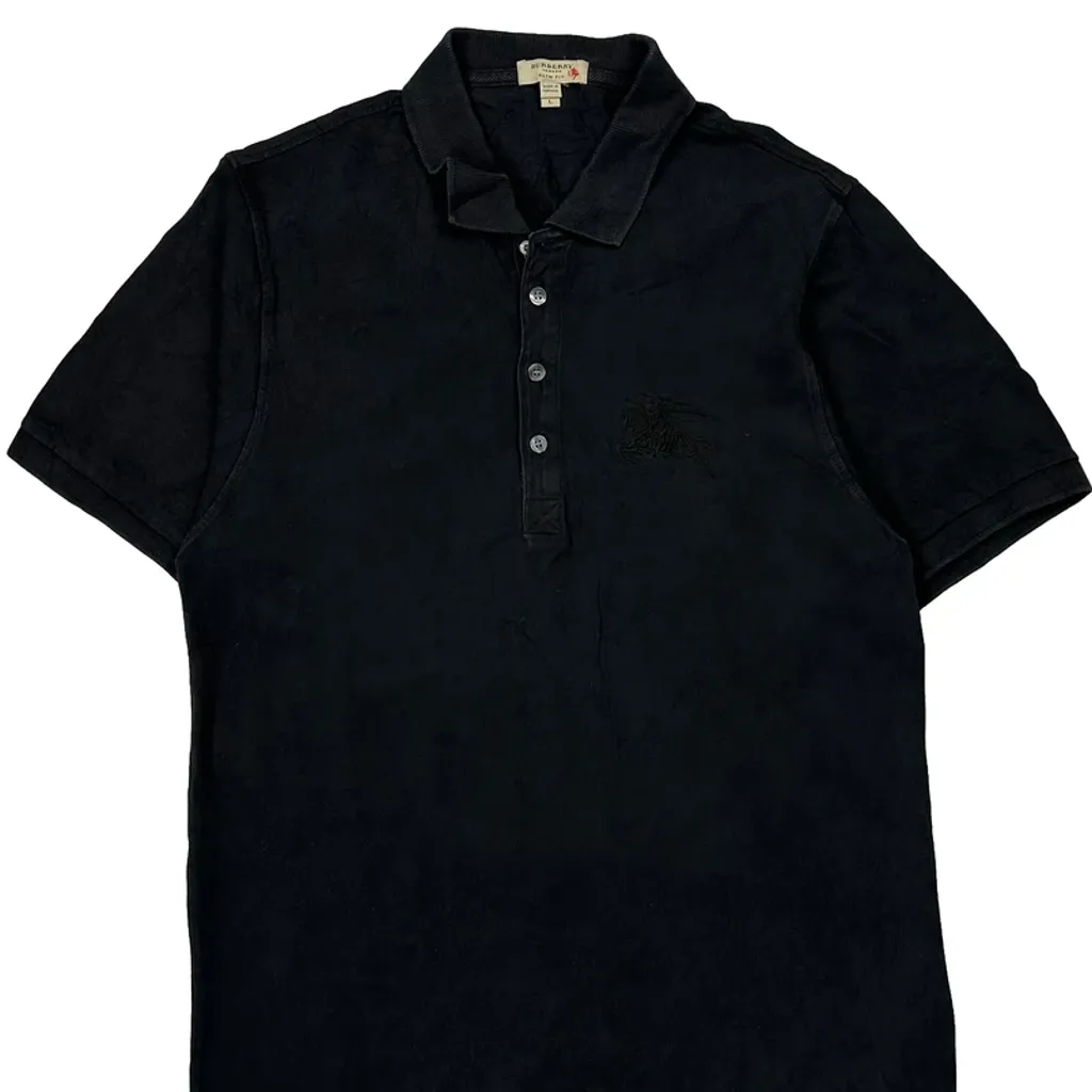 Burberry Slim Fit Polo Shirt - Large Black Cotton - Image 5