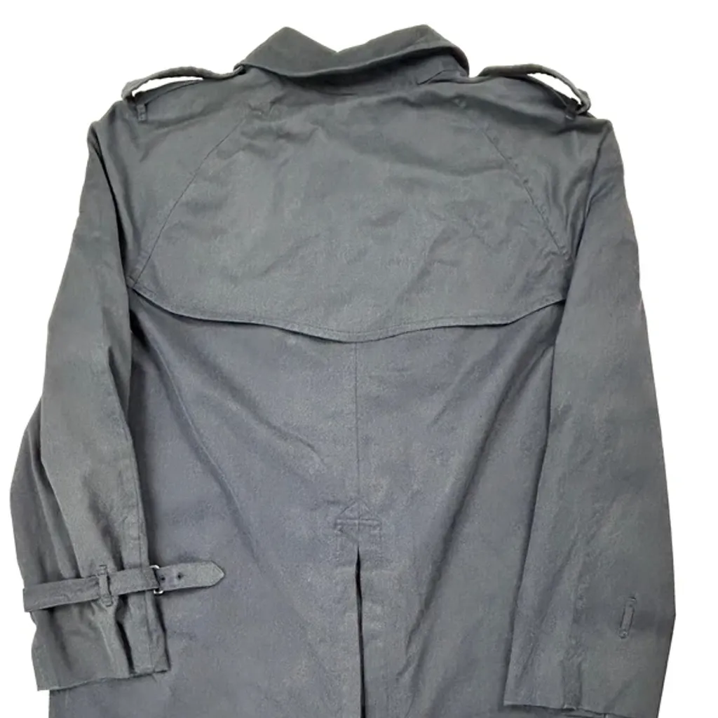 Burberry Double Breasted Trench Coat - Large Grey Cotton - Image 9