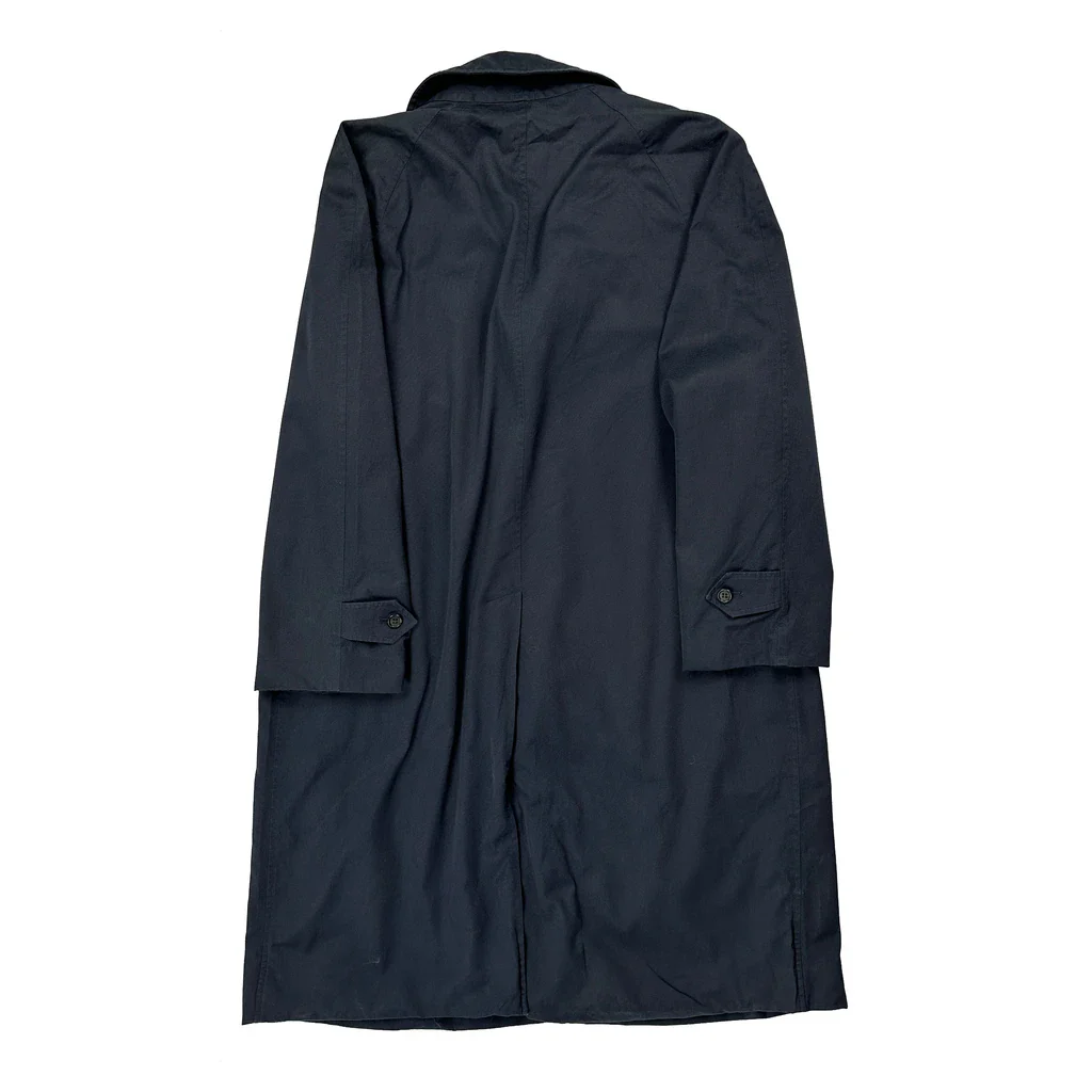 Burberry Checked Trench Coat - Large Navy Cotton - Image 2