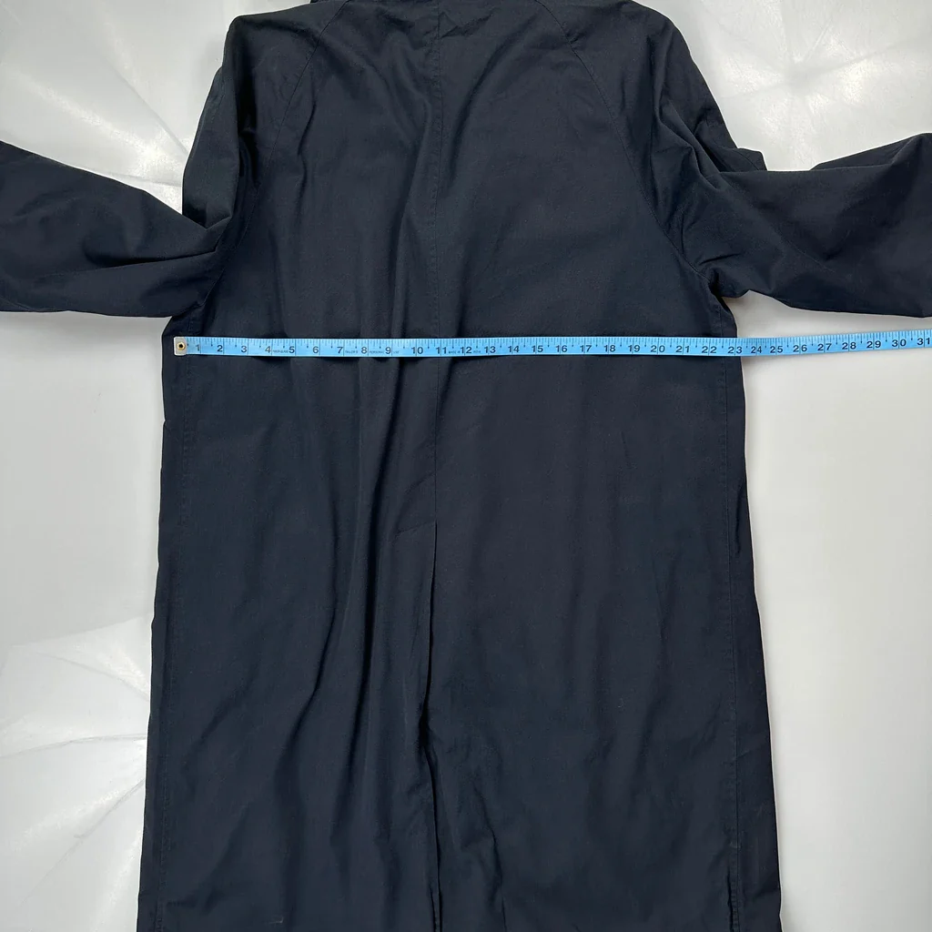Burberry Checked Trench Coat - Large Navy Cotton - Image 4