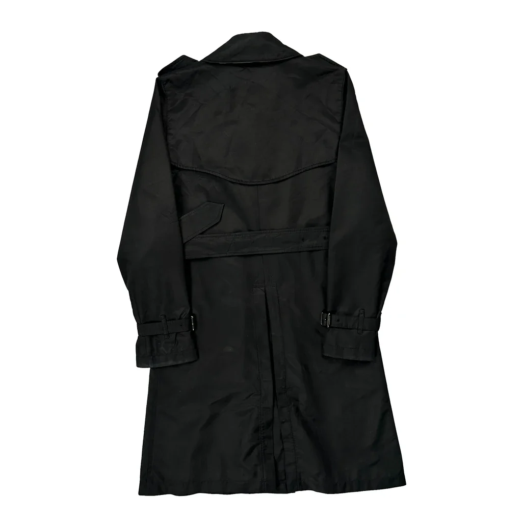 Burberry Double Breasted Trench Coat - Small Black Polyester - Image 2