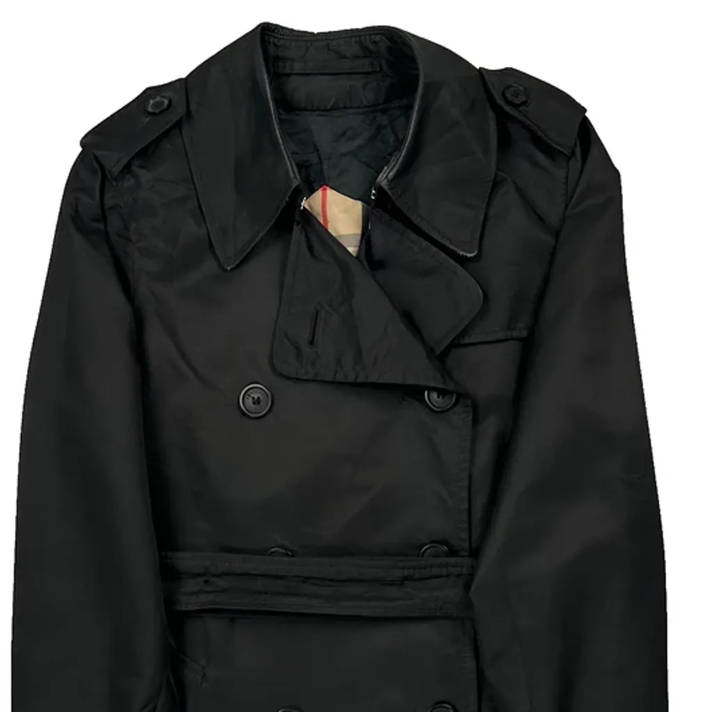 Burberry Double Breasted Trench Coat - Small Black Polyester - Image 6